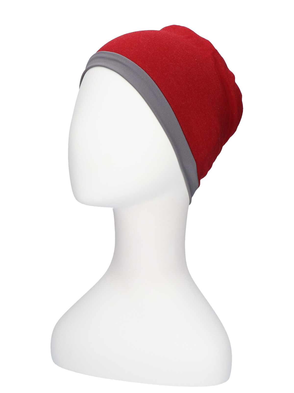 Lee Reverse LR1631 Rot-Grau  - Chemo Mütze Nachts Chemo mutsjes nacht Lookhatme